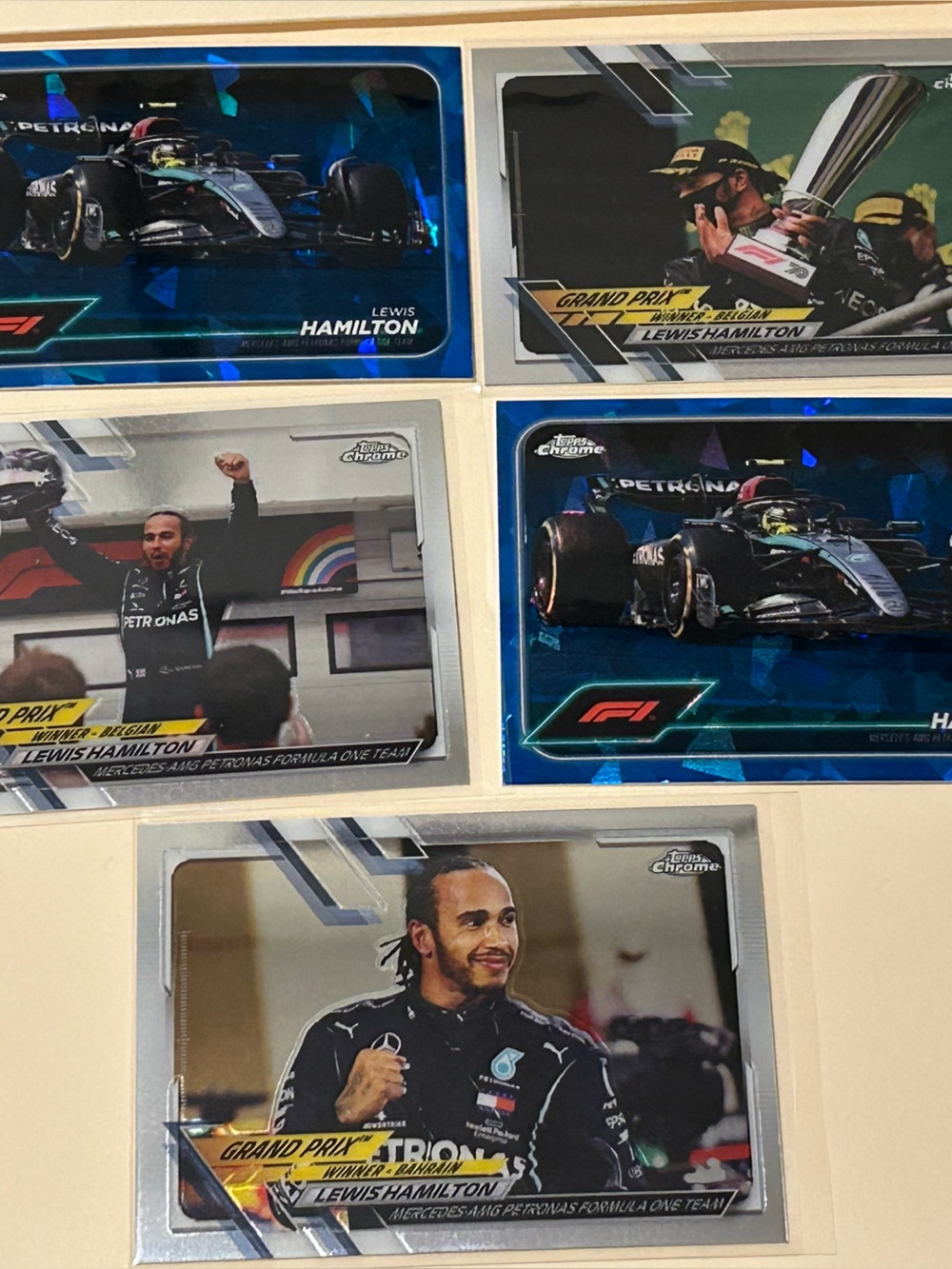 Topps Lewis Hamilton Racing Cards – Blue, Black, Yellow Accents